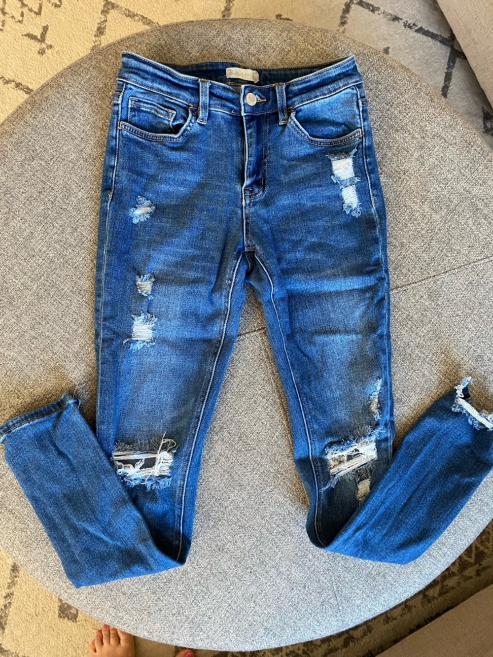 Women’s Distressed Blue Denim Jeans